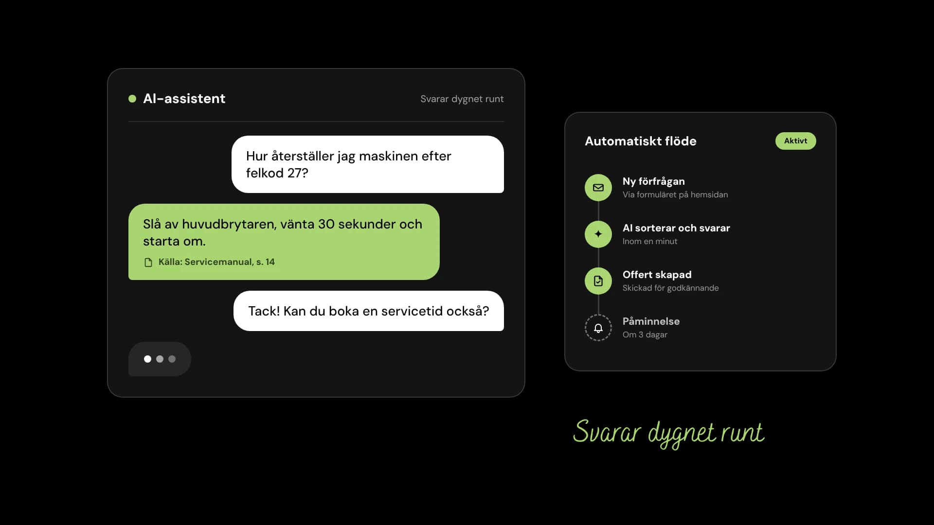 Exempel på en AI-assistent som svarar kunder